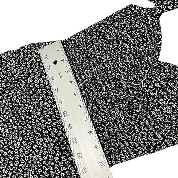 Madewell Jumpsuit XXS Black Floral Lucie Wide-Leg Micro Daisy Sweetheart - Picture 7 of 12